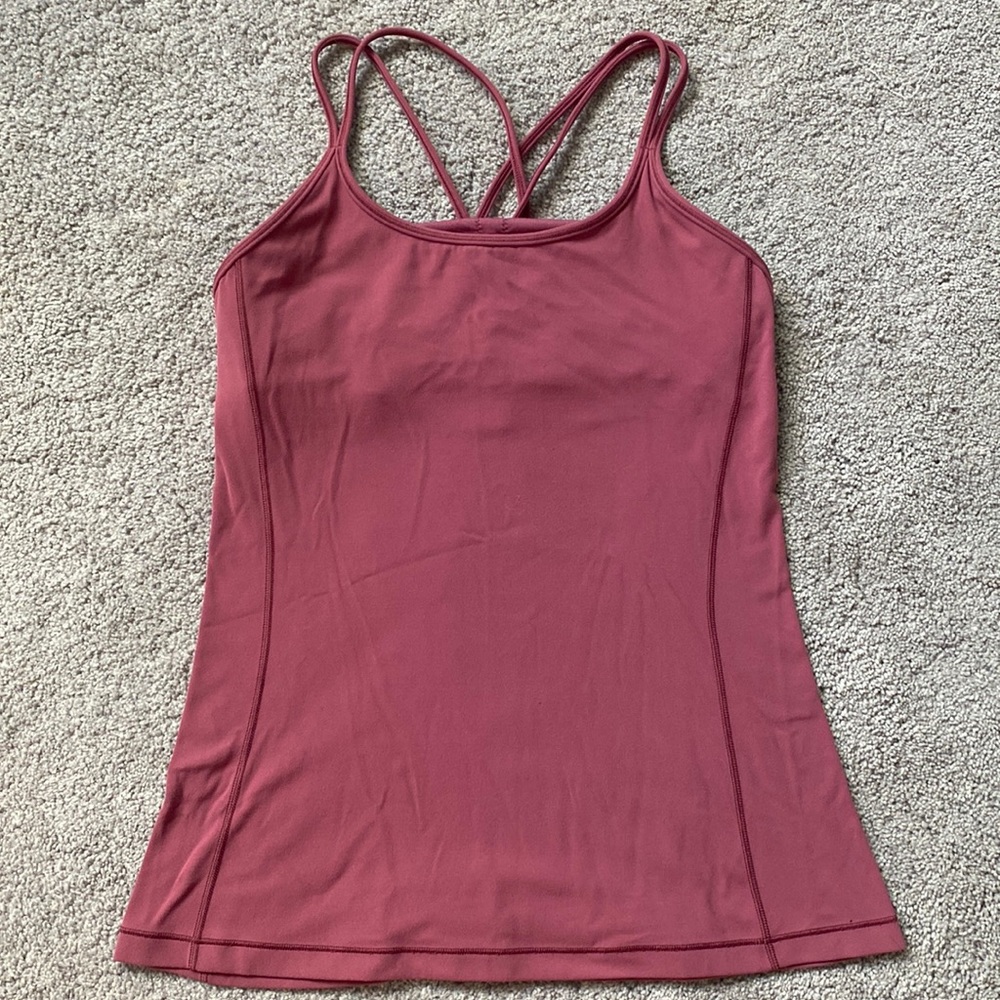 Good condition pink lululemon work out top!